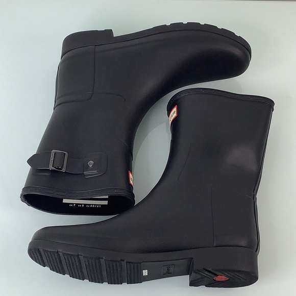 Hunter Original Refined Short Rain boots black size 9 EUC - Picture 12 of 16